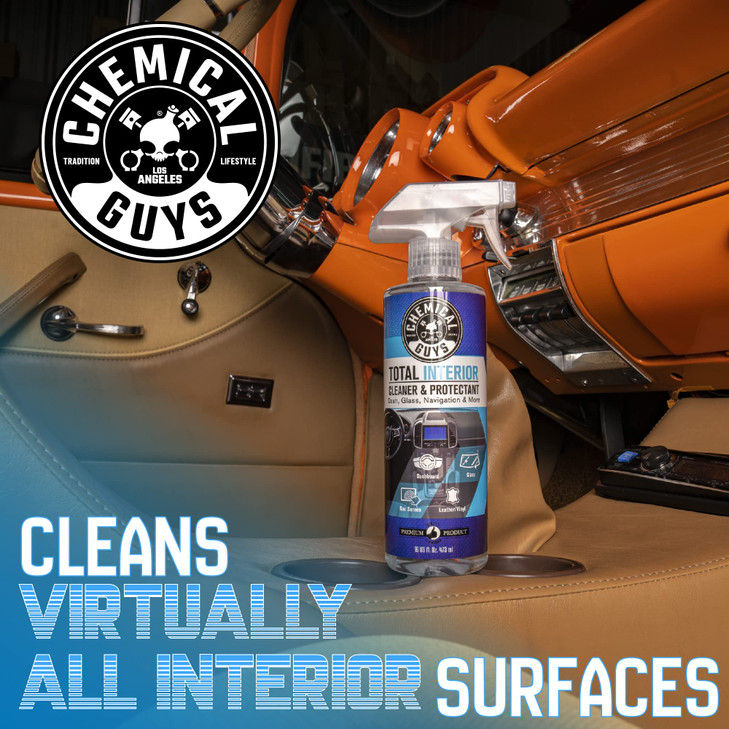 Chemical Guys Total Interior Cleaner & Protectant  Chemical Guys Interior Cleaner, Cleans & Protects Leather, Vinyl, Plastic, Rubber, Glass with a S