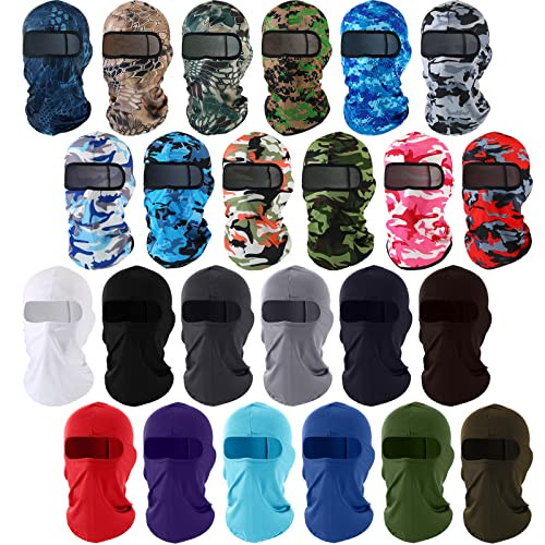Handepo 24 Pcs Ski Mask Cover Full Face Mask Balaclava Summer Face Cover UV Protection for Men Women Outdoor Sports Multicolor