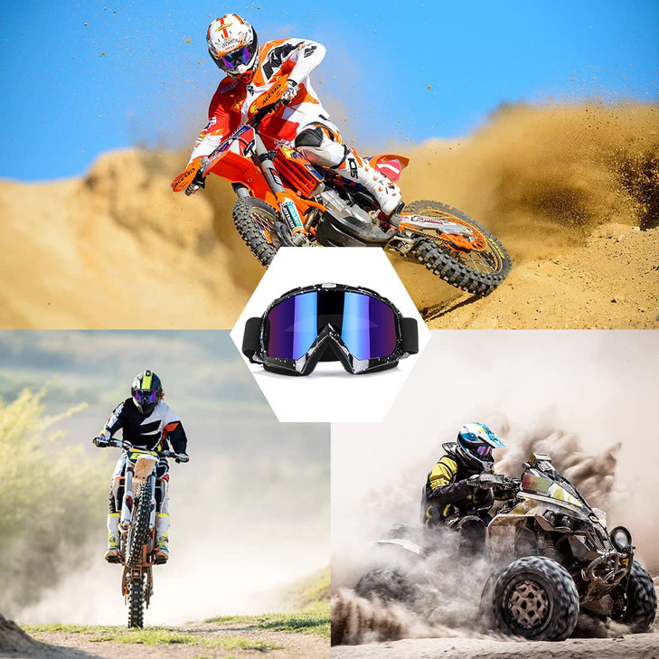 JAMIEWIN ATV Goggles for Dirt Bike, Motorcycle, Motocross, UTV, MX, Offroad Riding - Anti UV, Dustproof, Anti Fog, Racing, Skiing Goggles for Men, Wo