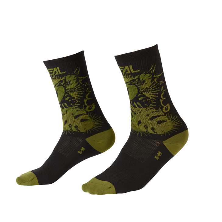 O'NEAL MTB Performance Sock Plant Black/Green (10-12)