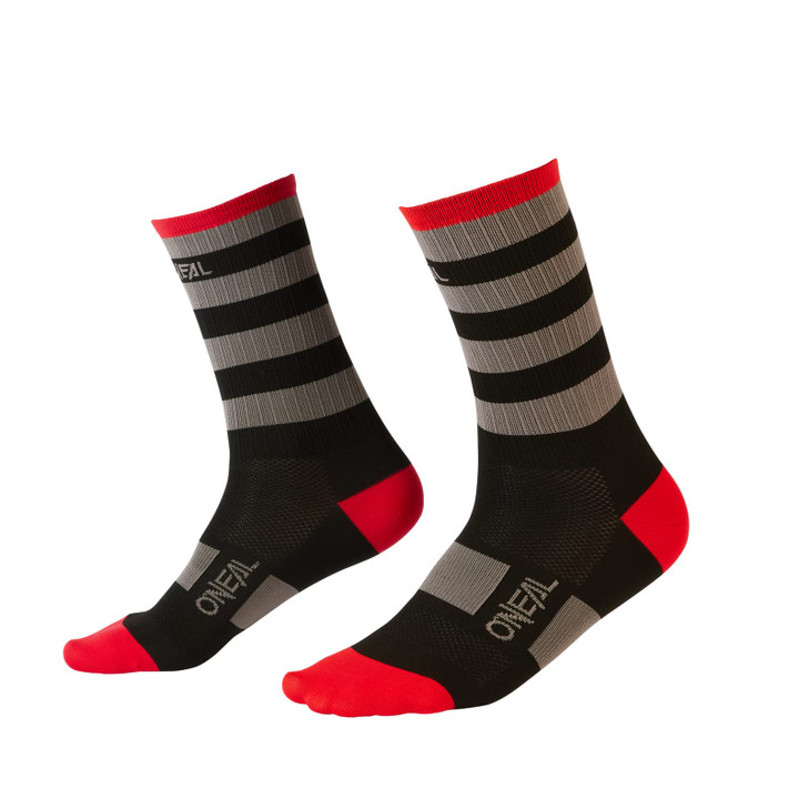 O'NEAL MTB Performance Sock Stripe Black/Gray/Red (10-12)
