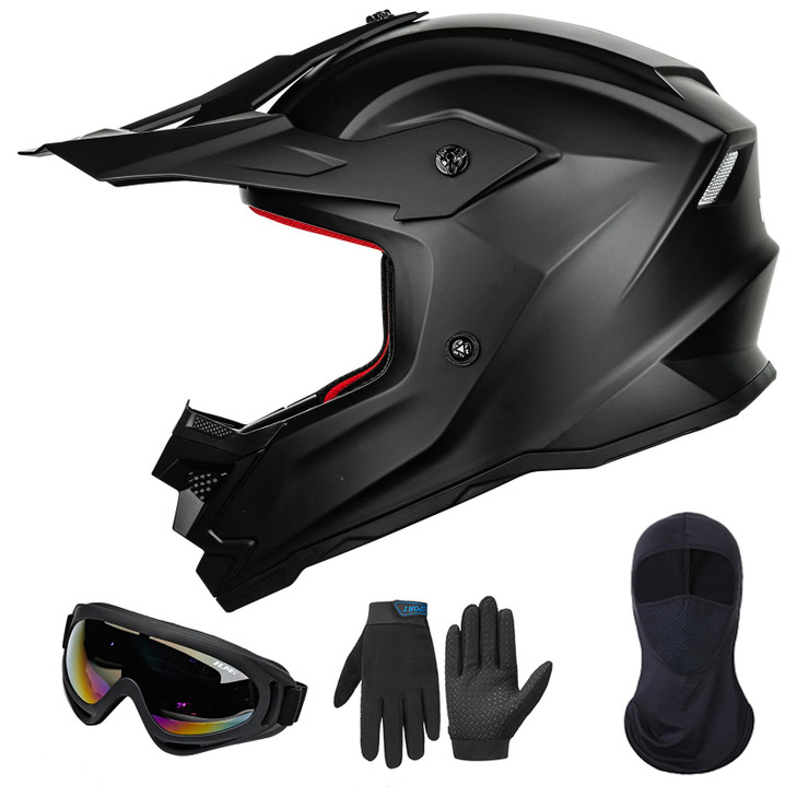 ILM Youth ATV Helmet Kids Dirt Bike Motocross BMX Off Road Motorbike Go Kart Casco DOT ECE Model Z705 (Matte Black, M)
