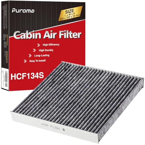 Puroma Cabin Air Filter with Activated Carbon, Replacement for CP134, CF10134, Honda & Acura, Civic, CR-V, Odyssey, CSX, ILX, MDX, RDX, AT134 (1 pc)
