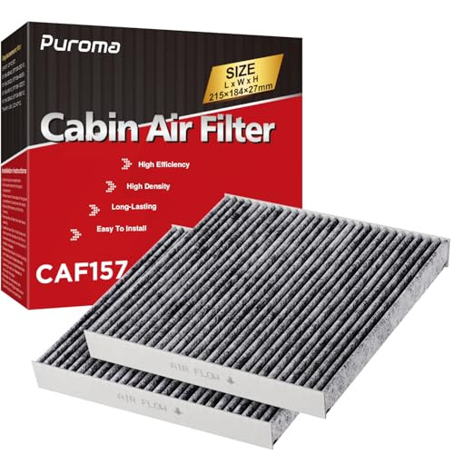 Puroma 2 Pack Cabin Air Filter with Activated Carbon, Replacement for CP157, CF12157, Select Lexus, Mazda, Subaru and Toyota Avalon, Camry, Corolla,