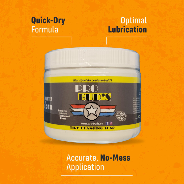 Pro Bud's Tire Changing Paste - Peerless Lubrication Tire Mounting Paste for Quick Changes and a Secure Fit - Slip-Resistant for Mounting Tires - 4 o