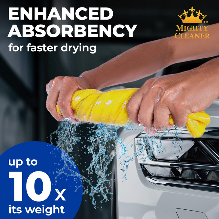 Premium 2pk Mini +1 Free Shammy Cloth for Car Drying - 17x13 - Super Absorbent Chamois Towel for Car - Scratch-Free, Reusable & Soft Cleaning Towel