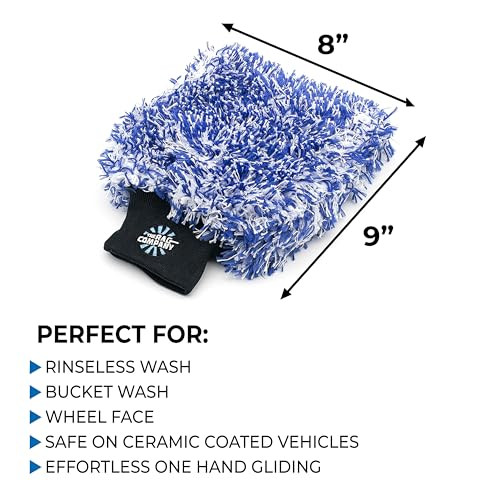 The Rag Company - The Cyclone Ultra Wash Mitts - 70/30 'Gauntlet' Blend Korean Microfiber, Foam Padding, Scratch-Free, Lint-Free, Great for Rinseless