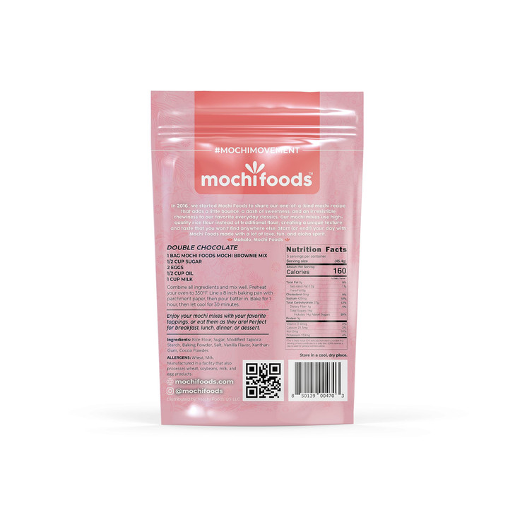 Mochi Brownie Mix | Double Chocolate Delight Brownies with Premium Rice Flour | 8 Oz.