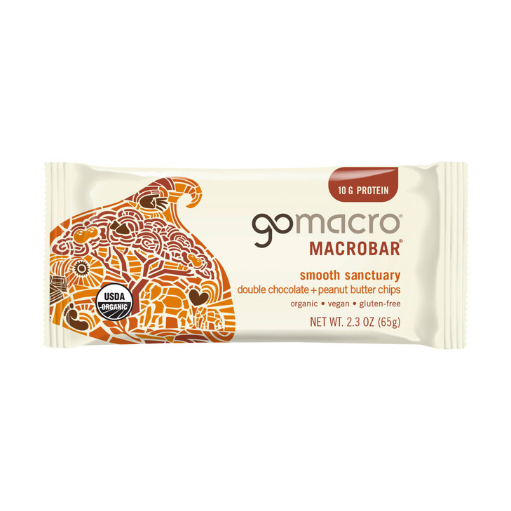 GoMacro Macrobar, Double Chocolate Peanut Butter Chips, 2.3 Ounce