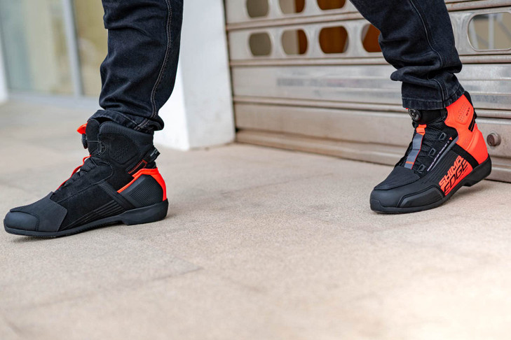 SHIMA Edge Vented Motorcycle Riding Shoes Men Ventilated Leather Boots Summer Suede ATOP Street Sport Stealth Moto Footwear Bikers Powersports Motorb