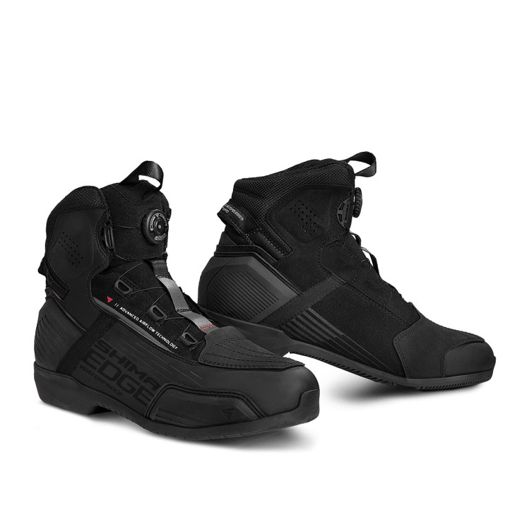 SHIMA Edge WP Motorcycle Riding Shoes Men Waterproof Leather Boots Summer Suede ATOP Street Sport Stealth Moto Footwear Bikers Powersports Motorbike