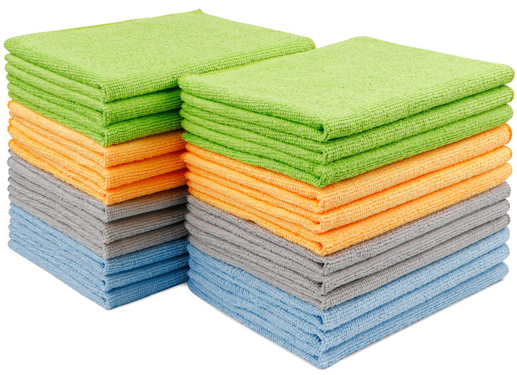 AIDEA Microfiber Cleaning Cloth 24 Pack, Microfiber Towels for Cars, Soft & Absorbent Cleaning Rags, Premium Lint Free Shop Towels for House, Kitchen