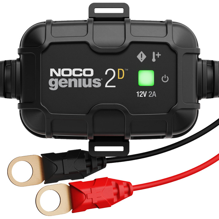 NOCO GENIUS2D: 2A 12V Smart Onboard Battery Charger - Direct-Mount Automatic Maintainer, Trickle Charger & Desulfator with Overcharge Protection & Te