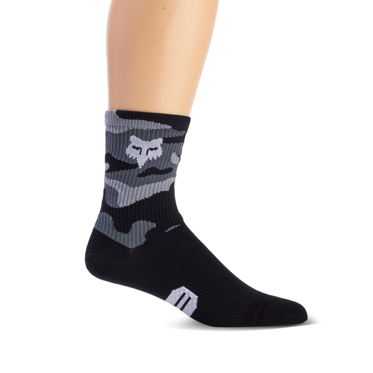 Fox Racing 6" Ranger Mountain Bike Sock, Black Camo, L/XL