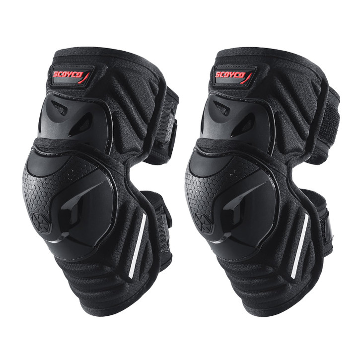Scoyco Motocycle Knee Shin Pads for Adults - CE Level 1 Adjustable Motocross Knee Guards with TPU Protective & Dynamic Flex Racing Gear