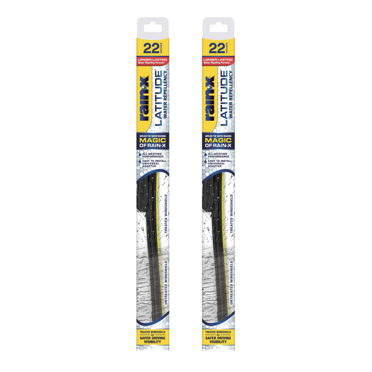 Rain-X 810165 Latitude 2-In-1 Water Repellent Wiper Blades, 22 Inch Windshield Wipers (Pack Of 2), Automotive Replacement Windshield Wiper Blades Wit