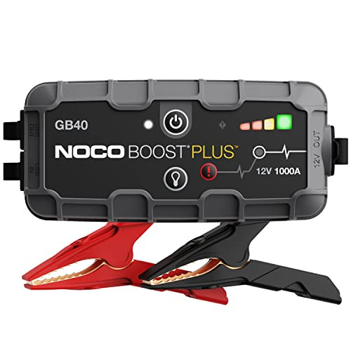 NOCO Boost GB40: 1000A UltraSafe Jump Starter  12V Lithium Battery Booster Pack, Portable Jump Box, Power Bank & Jumper Cables - for 6.0L Gas and 3.