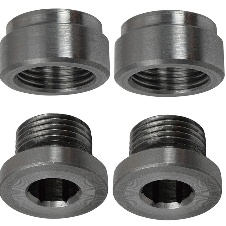 ICT Billet O2 Sensor Bung Universal Mild Steel Weld Oxygen Air Fuel Ratio Meter 2 Pair M18 M18-1.5 Threaded Wideband with Plug Made in America Metal