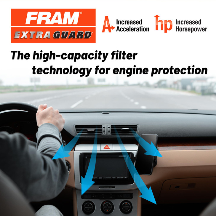 FRAM Extra Guard Flexible Panel Engine Air Filter Replacement, Easy Install w/Advanced Engine Protection and Optimal Performance, CA12295 for Select