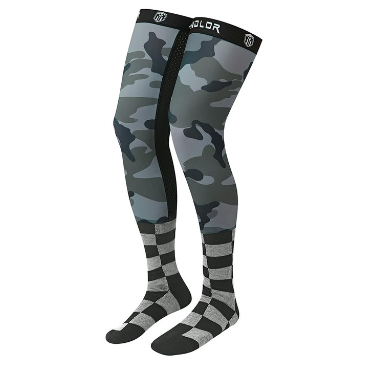MENDLOR Motorcycle Riding Socks Motocross Dirt Bike Men Women Adult Mx Knee Brace Socks (US, Alpha, Medium, Regular, Regular, Grey)