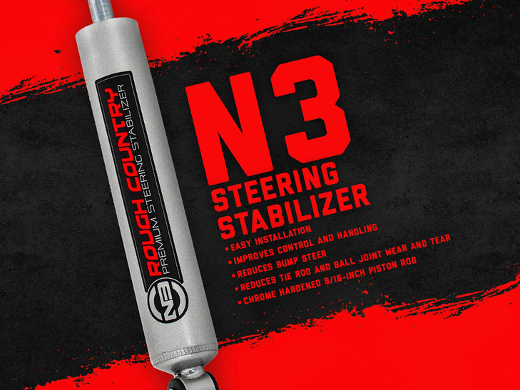 Rough Country N3 Steering Stabilizer for 1999-2004 Ford Super Duty 4WD - 8730930