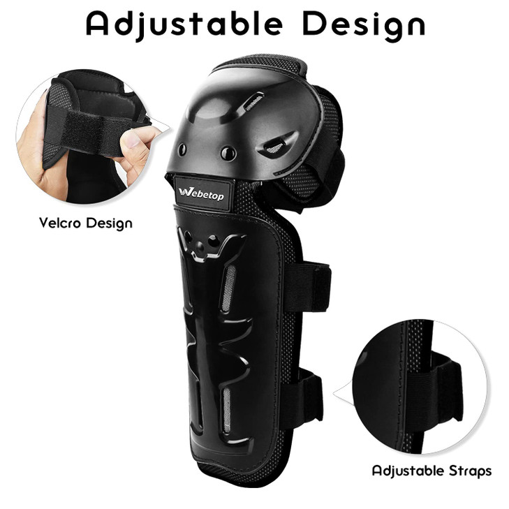 Webetop 4pcs Knee Shin Guards Elbow Guards Adult Dirt Bike Protective Gear for Men Adjustable Elbow and Knee Pads Motocross Mountain Bike Motorcycle