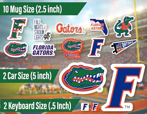 UF Stickers for Gift, Car, Water Bottle, Laptop, and Phone for Football Fans and University Graduates (Florida Gators)