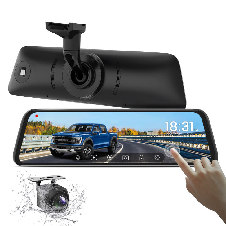 9.35''1080P OEM Rear View Mirror Camera: Recording Wide View Back Up Camera for Cars, Smart Full Touch Screen Stream Media Backup Camera with Super N