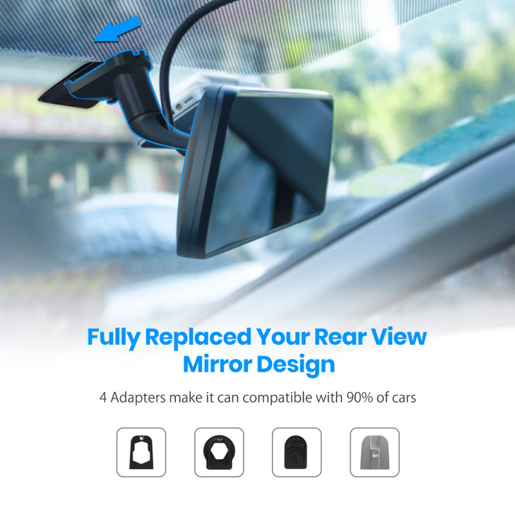 9.35''1080P OEM Rear View Mirror Camera: Recording Wide View Back Up Camera for Cars, Smart Full Touch Screen Stream Media Backup Camera with Super N