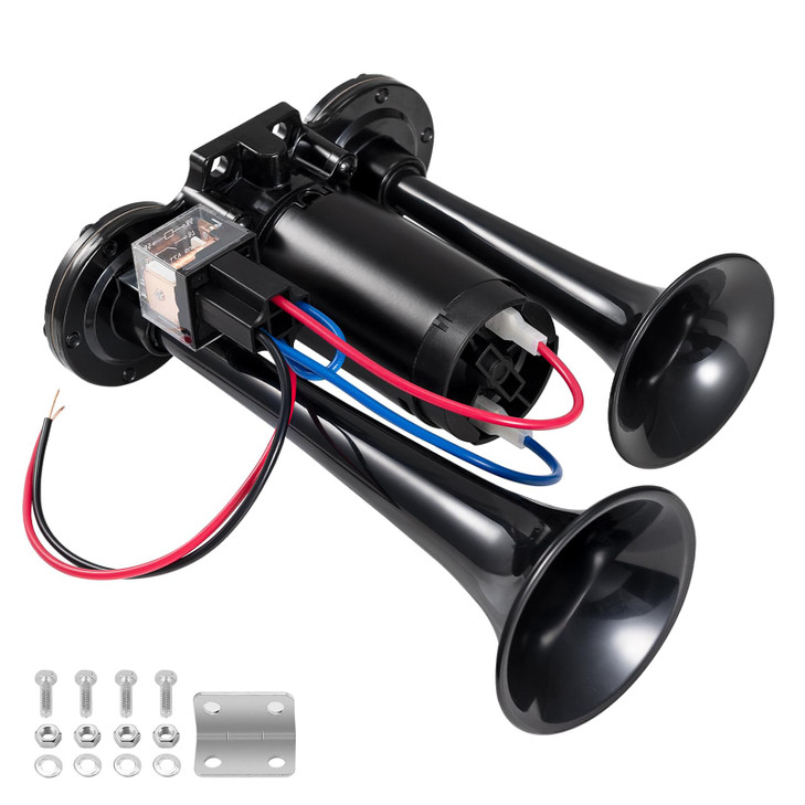 12V 150DB Air Horn for Truck for Train, Car Horns Loud with Compressor for Truck Boat Train Speaker Cars Van Ship (Black)