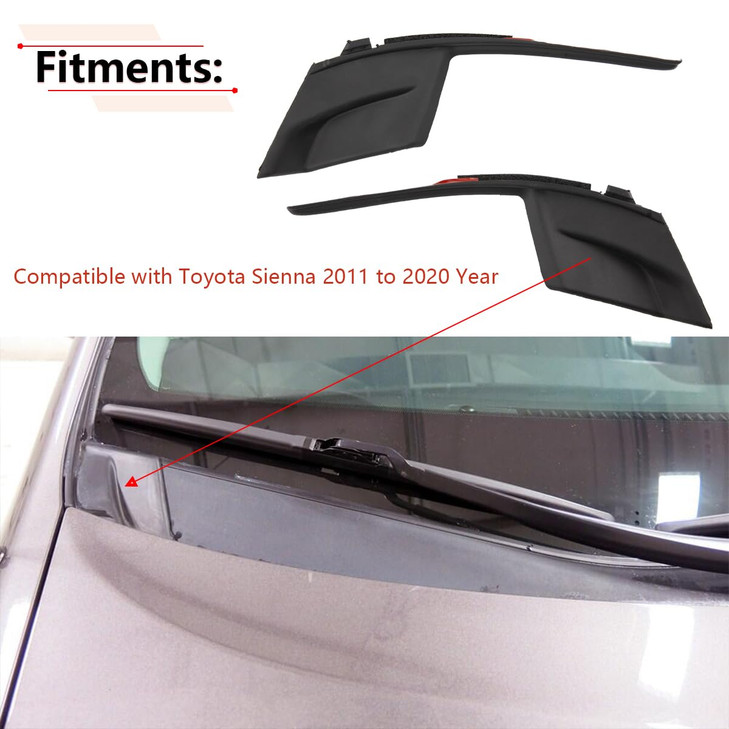 RLB-HILON 1Pair Windshield Wiper Cowl Cover Compatible with Toyota Sienna 2011 2012 2013 2014 2015 2016 2017 2018 2019 2020 Year, for Wiper Cowl Trim