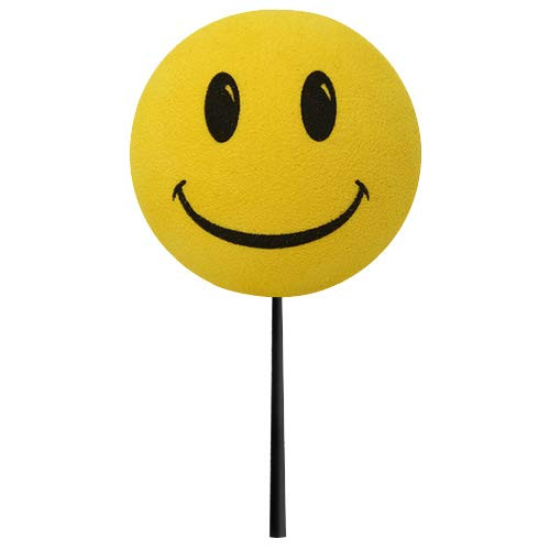 HappyBalls Yellow Happy Face Car Decor Antenna Topper Auto Accessory - Fits Thin Style Antenna