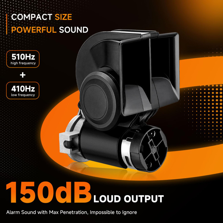 Train Horn for Car, banhao 12V 150db Loud Truck Horn Electric Snail Air Horn Kit with Relay Harness for Vehicles Motorcycle Boat Ship