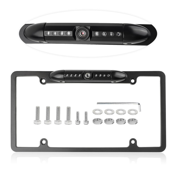 License Plate Backup Camera,HD Night Vision Reverse Camera with 8 LED,170°Wide Angle IP67 Waterproof Car Rear View Camera Fits Car Truck SUV RV with