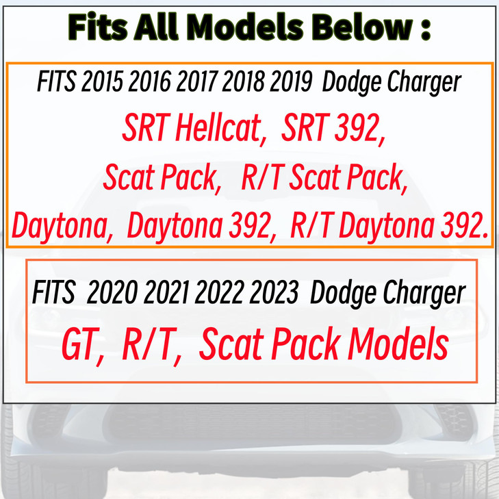 MUTUSAISI Matte Black Front Bumper Lower Lip Splitter Kit Compatible with Dodge Charger SRT/Hellcats/Scat Pack 2015 2016 2017 2018 2019 2020 2012 202