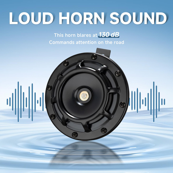 FARBIN Horns Loud Electric Car Horn Supertones 12V Horn High/Low Tone Twin Horns Kit (black)