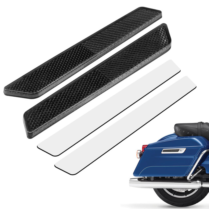 Amazicha Black Reflectors Hard Saddle Bag Latch Cover Reflectors Compatible for Harley Touring Street Glide Electra Glide Road Glide Road King 2014-2