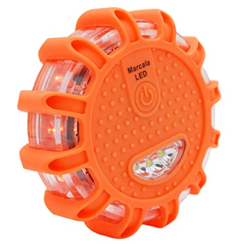 Marcala LED Road Flares 1-Pack | DOT Compliant LED Road Flares Car Emergency Kit | Emergency Flares w/Batteries Installed | Emergency Roadside Lights