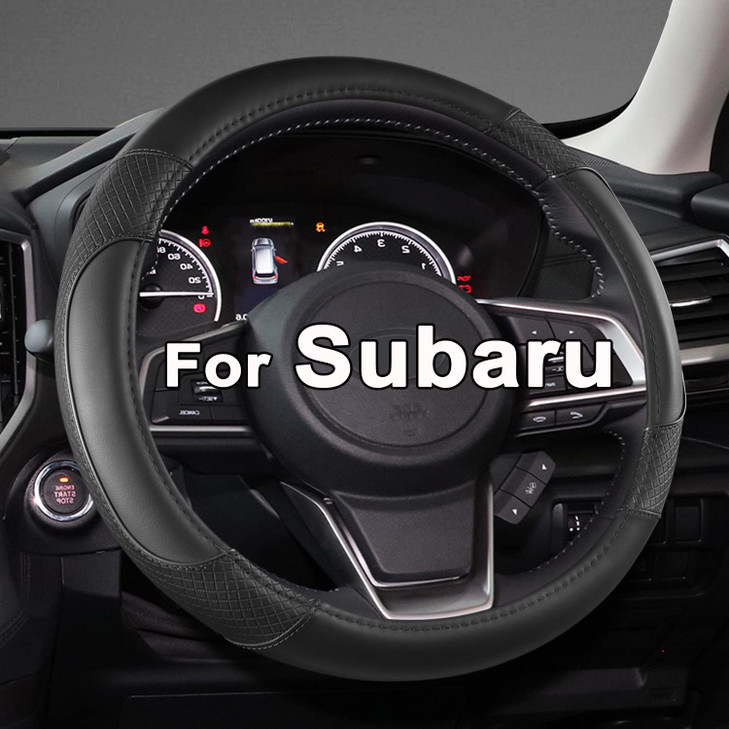 GIANT PANDA Customized Auto Steering Wheel Cover for Subaru Forester, Car Steering Wheel Cover for Subaru Outback and Crosstrek - Solid Black