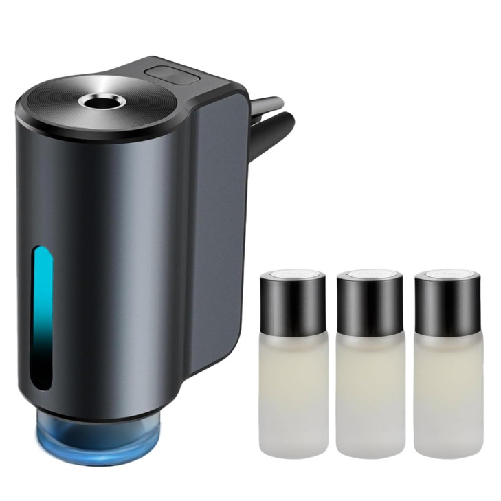 Car Air Freshener Diffuser, Smart Car Air Freshener, Car Diffuser Air Freshener with Three Adjustable Modes, Aromatizante Para Carro with 3pcs Essent