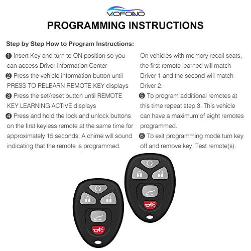 Key Fob, Keyless Entry Remote Start Control Replacement Fits for GMC Acadia 2007-2016 Yukon XL/Chevy Suburban Tahoe Traverse/Cadillac Escalade SRX/Bu