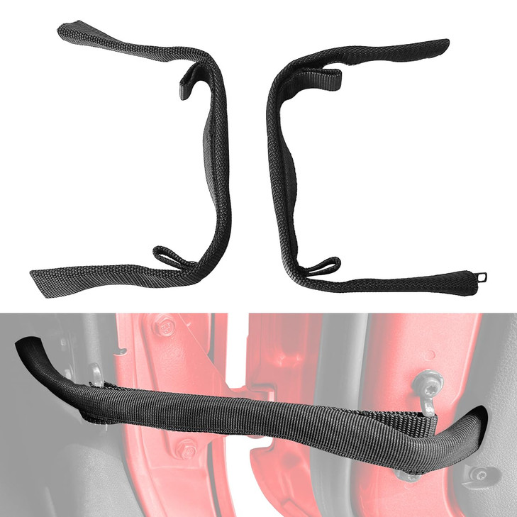 RDFUN Door Strap for Jeep Wrangler,Door Limiting Straps for Jeep Wrangler JK JKU 2007-2018,Heavy Duty,Door Check Straps(2PCS)