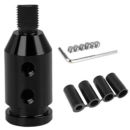 Monrand Black Shift Knob Adapter,Gear Shifter Adapter Kit 14mm, Aluminum Alloy Universal Shifter Knob Adapter for Non-Threaded Manual Shifters M12x1.
