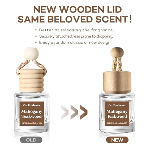 C Classy Car Air Freshener Hanging 2 Pack, Mahogany Teakwood Essential Oil Diffuser for Cars, Cute Car Accessories, Long-Lasting Fragrance, C ar Air