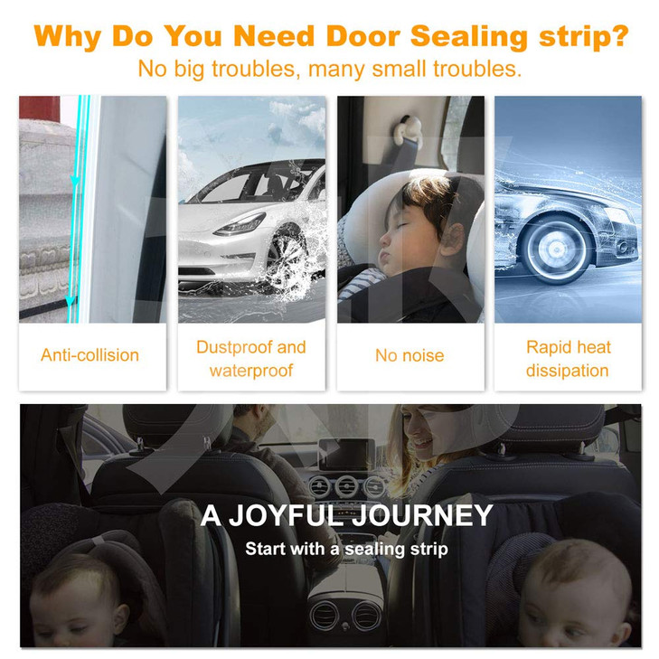 Eytool 5M Clear Door Edge Protectors, Rubber Edge Trim Seal Protector with U Shape Car Protection Door Edge Guard Fit for Most Car (Clear, 16.4FT)