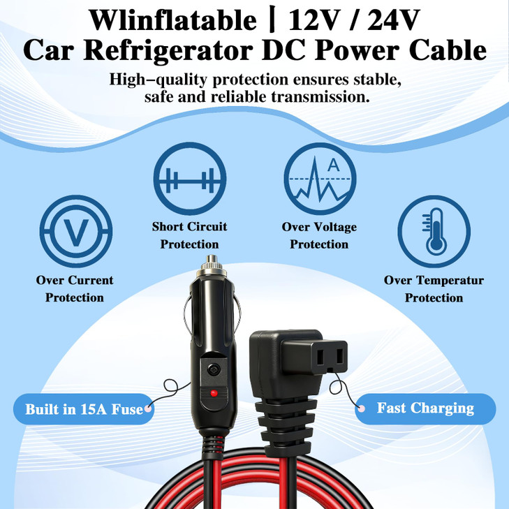 16.4 FT DC Power Cord Cable 12V/24V for Car Fridge Car Refrigerator Freezer Compatible with Alpicool, ARB,BougeRV, Bodega, Dometic,Euhomy, ICECO Etc