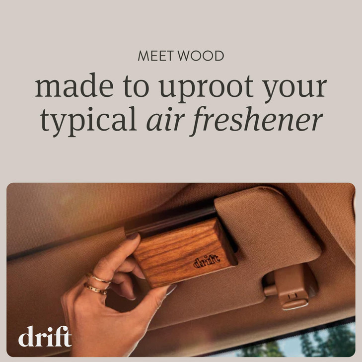 Drift Car Air Freshener - The Original Wood Air Freshener - Car Odor Eliminator - Long Lasting Scent - Auto Accessories - Metal Clip - Essential Oils