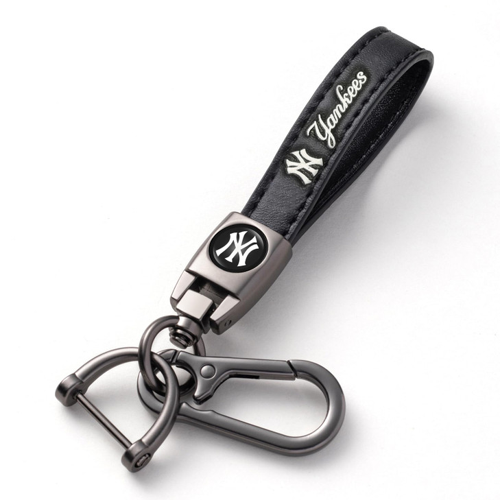 Kaleduo Baseball Fans Car Keychain Keyring, Leather Car Key Chain Compatible with New York Yankees Baseball Fans,Delicate Gifts for Men Women, NY Yan