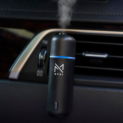 MYZI Car Air Freshener Diffuser, Waterless Diffuser Car Essential Oil Diffuser with 6 Refill Scents, Car Diffuser Air Freshener Car Fragrance Diffuse