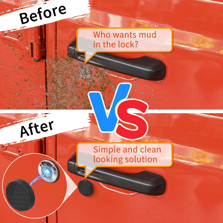 Timilge Strong Magnetic Keyhole Covers, Door Lock Cover for 2018-2025 Jeep Wrangler JL & Gladiator JT, 2 Front & 1 Tailgate Door Lock Protectors, Key
